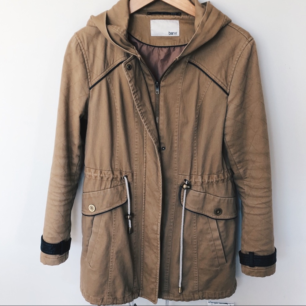 Bar lll Jacket with Faux Leather Detailing